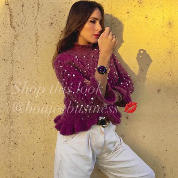 ZARA BNWT Alpaca Blend Pearl Sweater - Picture 1 of 9